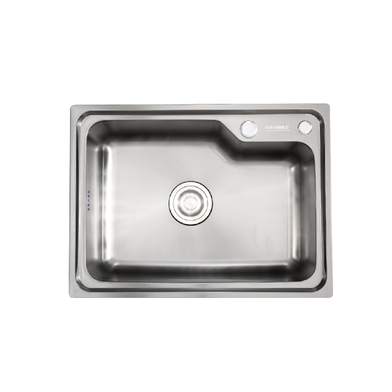 Contemporary Style Kitchen Sink Dirt Resistant Drop-In Kitchen Sink with Drain Assembly Clearhalo 'Home Improvement' 'home_improvement' 'home_improvement_kitchen_sinks' 'Kitchen Remodel & Kitchen Fixtures' 'Kitchen Sinks & Faucet Components' 'Kitchen Sinks' 'kitchen_sinks' 6577298