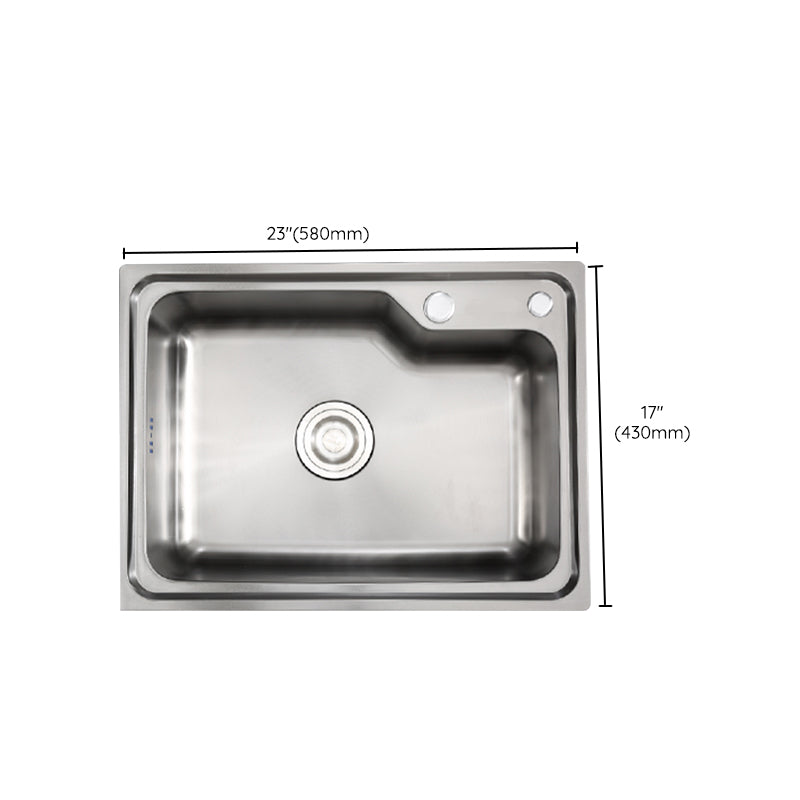 Contemporary Style Kitchen Sink Dirt Resistant Drop-In Kitchen Sink with Drain Assembly Clearhalo 'Home Improvement' 'home_improvement' 'home_improvement_kitchen_sinks' 'Kitchen Remodel & Kitchen Fixtures' 'Kitchen Sinks & Faucet Components' 'Kitchen Sinks' 'kitchen_sinks' 6577304