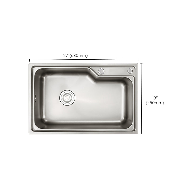 Contemporary Style Kitchen Sink Dirt Resistant Drop-In Kitchen Sink with Drain Assembly Clearhalo 'Home Improvement' 'home_improvement' 'home_improvement_kitchen_sinks' 'Kitchen Remodel & Kitchen Fixtures' 'Kitchen Sinks & Faucet Components' 'Kitchen Sinks' 'kitchen_sinks' 6577305