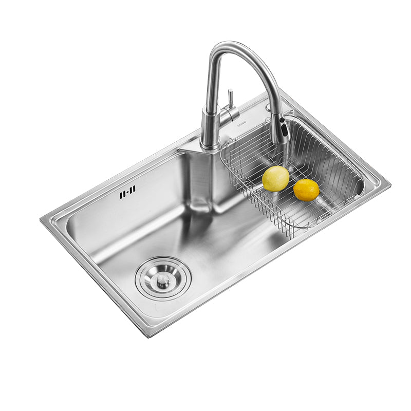 Modern Style Kitchen Sink Noise-cancelling Design Drop-In Kitchen Sink Clearhalo 'Home Improvement' 'home_improvement' 'home_improvement_kitchen_sinks' 'Kitchen Remodel & Kitchen Fixtures' 'Kitchen Sinks & Faucet Components' 'Kitchen Sinks' 'kitchen_sinks' 6577341