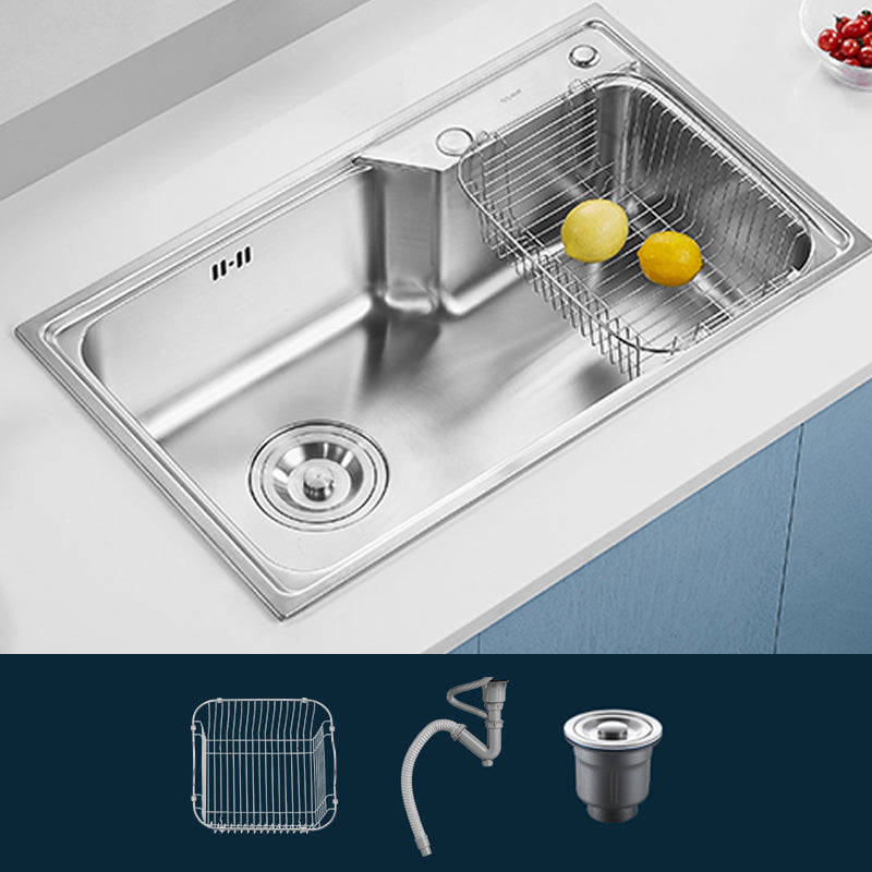Modern Style Kitchen Sink Noise-cancelling Design Drop-In Kitchen Sink 29"L x 18"W x 9"H Sink Only None Clearhalo 'Home Improvement' 'home_improvement' 'home_improvement_kitchen_sinks' 'Kitchen Remodel & Kitchen Fixtures' 'Kitchen Sinks & Faucet Components' 'Kitchen Sinks' 'kitchen_sinks' 6577351