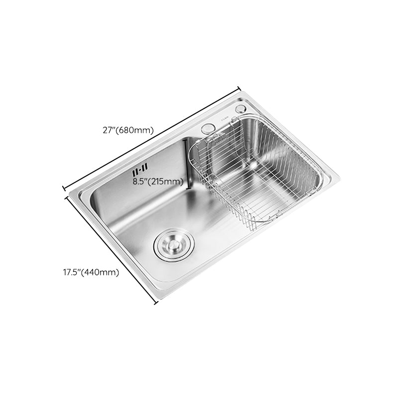 Modern Style Kitchen Sink Noise-cancelling Design Drop-In Kitchen Sink Clearhalo 'Home Improvement' 'home_improvement' 'home_improvement_kitchen_sinks' 'Kitchen Remodel & Kitchen Fixtures' 'Kitchen Sinks & Faucet Components' 'Kitchen Sinks' 'kitchen_sinks' 6577358