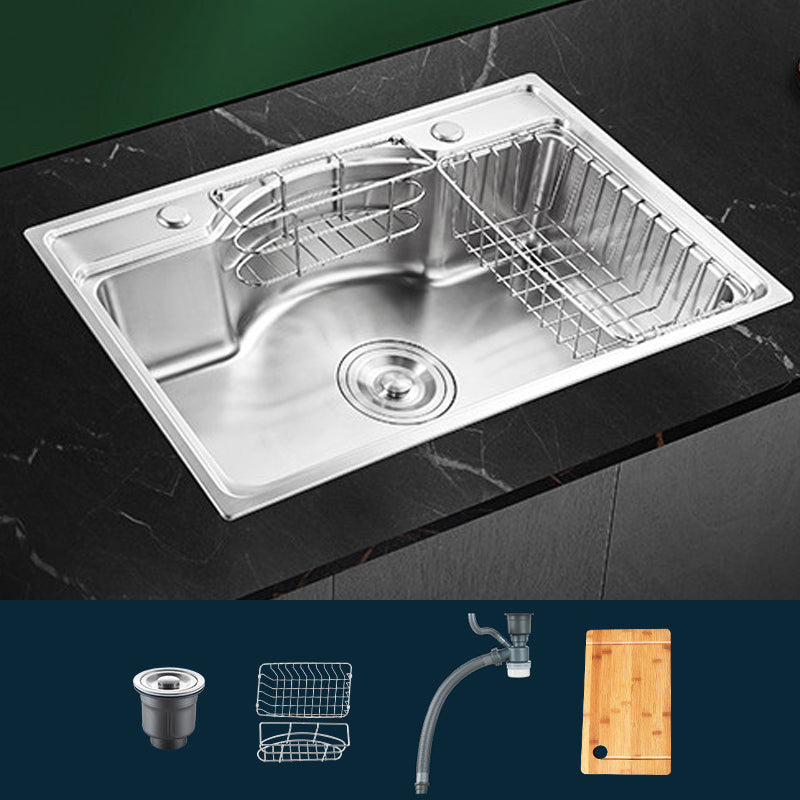 Modern Style Kitchen Sink Dirt Resistant Drop-In Kitchen Sink 28"L x 18"W x 8"H Sink Only None Clearhalo 'Home Improvement' 'home_improvement' 'home_improvement_kitchen_sinks' 'Kitchen Remodel & Kitchen Fixtures' 'Kitchen Sinks & Faucet Components' 'Kitchen Sinks' 'kitchen_sinks' 6577361