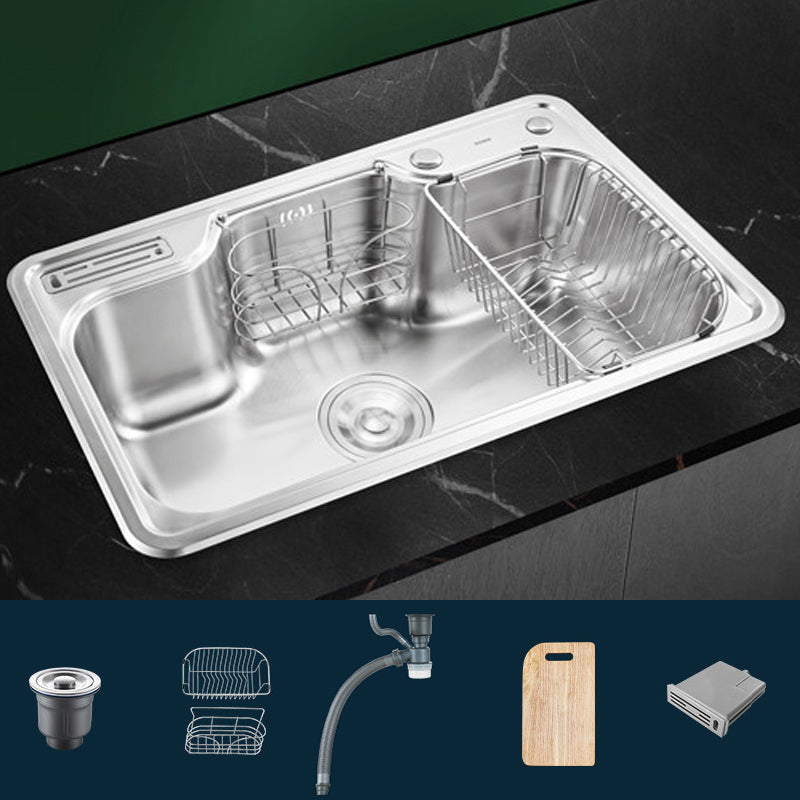 Modern Style Kitchen Sink Dirt Resistant Drop-In Kitchen Sink 30"L x 19"W x 8"H Sink Only None Clearhalo 'Home Improvement' 'home_improvement' 'home_improvement_kitchen_sinks' 'Kitchen Remodel & Kitchen Fixtures' 'Kitchen Sinks & Faucet Components' 'Kitchen Sinks' 'kitchen_sinks' 6577366