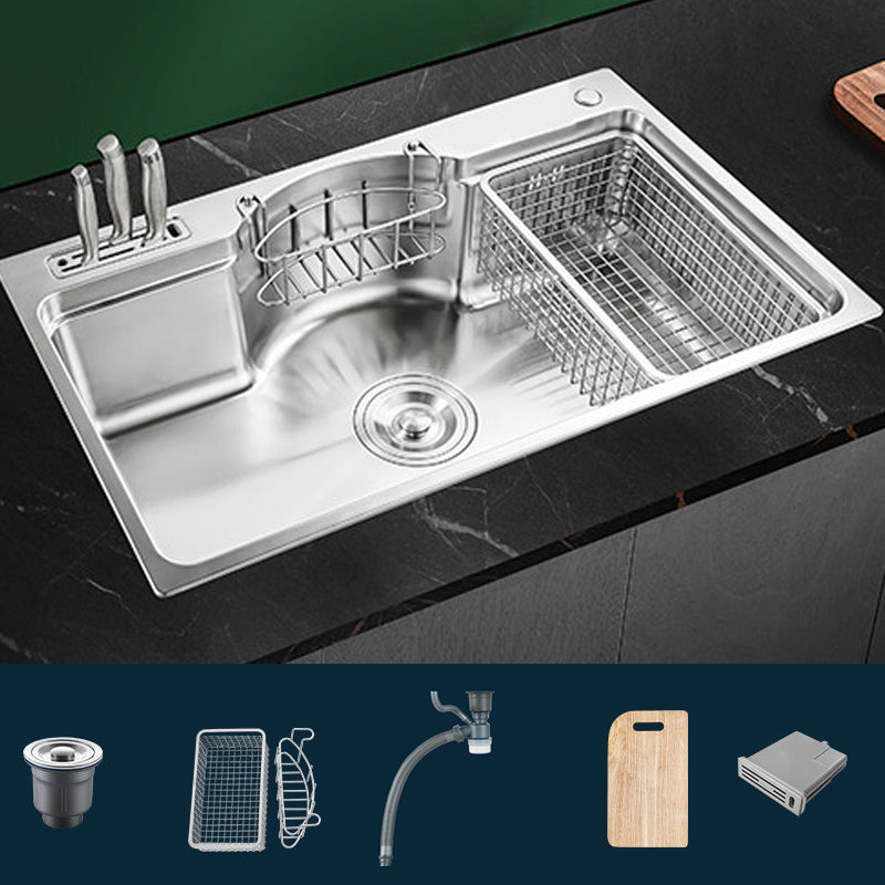 Modern Style Kitchen Sink Dirt Resistant Drop-In Kitchen Sink 31"L x 19"W x 8"H Sink Only None Clearhalo 'Home Improvement' 'home_improvement' 'home_improvement_kitchen_sinks' 'Kitchen Remodel & Kitchen Fixtures' 'Kitchen Sinks & Faucet Components' 'Kitchen Sinks' 'kitchen_sinks' 6577371