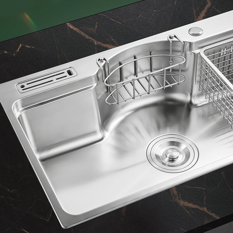 Modern Style Kitchen Sink Dirt Resistant Drop-In Kitchen Sink Clearhalo 'Home Improvement' 'home_improvement' 'home_improvement_kitchen_sinks' 'Kitchen Remodel & Kitchen Fixtures' 'Kitchen Sinks & Faucet Components' 'Kitchen Sinks' 'kitchen_sinks' 6577374