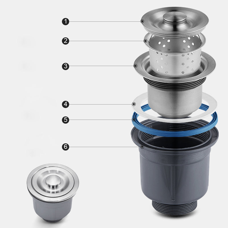 Modern Style Kitchen Sink Dirt Resistant Drop-In Sink with Drain Strainer Kit Clearhalo 'Home Improvement' 'home_improvement' 'home_improvement_kitchen_sinks' 'Kitchen Remodel & Kitchen Fixtures' 'Kitchen Sinks & Faucet Components' 'Kitchen Sinks' 'kitchen_sinks' 6577394