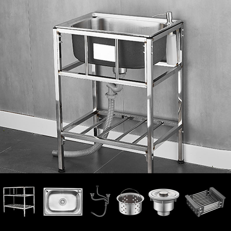 Modern Style Kitchen Sink Stainless Steel All-in-one Kitchen Sink with Frame 21"L x 19"W x 30"H Sink Only Not Available Clearhalo 'Home Improvement' 'home_improvement' 'home_improvement_kitchen_sinks' 'Kitchen Remodel & Kitchen Fixtures' 'Kitchen Sinks & Faucet Components' 'Kitchen Sinks' 'kitchen_sinks' 6577432
