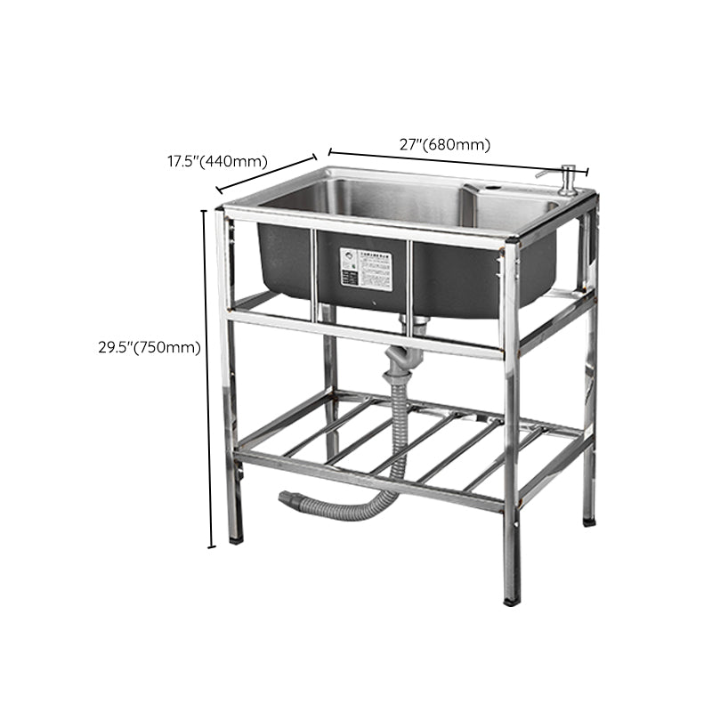 Modern Style Kitchen Sink Stainless Steel All-in-one Kitchen Sink with Frame Clearhalo 'Home Improvement' 'home_improvement' 'home_improvement_kitchen_sinks' 'Kitchen Remodel & Kitchen Fixtures' 'Kitchen Sinks & Faucet Components' 'Kitchen Sinks' 'kitchen_sinks' 6577456