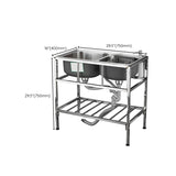 Modern Style Kitchen Sink Stainless Steel All-in-one Kitchen Sink with Frame Clearhalo 'Home Improvement' 'home_improvement' 'home_improvement_kitchen_sinks' 'Kitchen Remodel & Kitchen Fixtures' 'Kitchen Sinks & Faucet Components' 'Kitchen Sinks' 'kitchen_sinks' 6577457