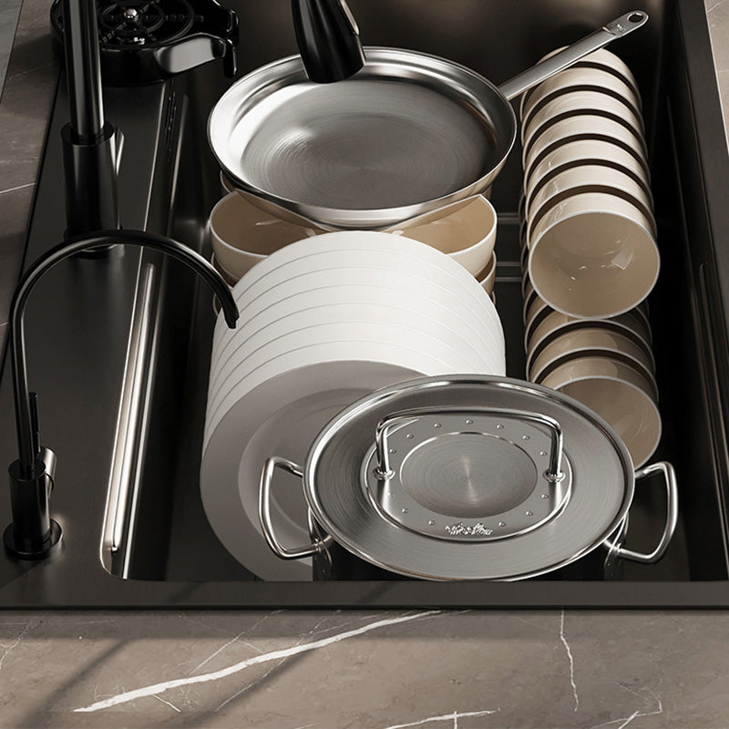 Modern Style Kitchen Sink Stainless Steel Kitchen Sink with Right Drain Placement Clearhalo 'Home Improvement' 'home_improvement' 'home_improvement_kitchen_sinks' 'Kitchen Remodel & Kitchen Fixtures' 'Kitchen Sinks & Faucet Components' 'Kitchen Sinks' 'kitchen_sinks' 6577480