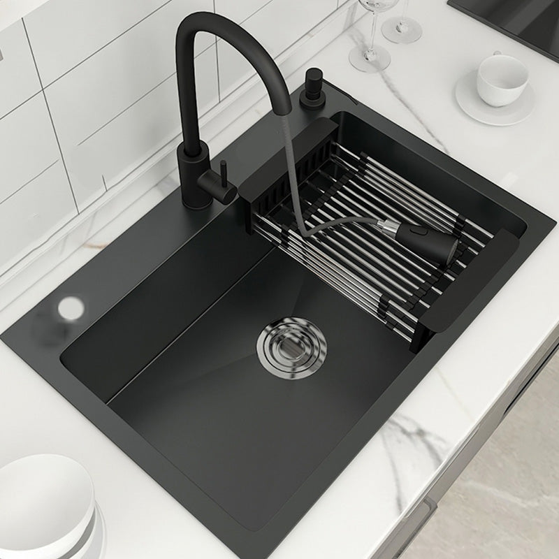 Contemporary Style Kitchen Sink Stainless Steel Fade Resistant Drop-In Kitchen Sink Clearhalo 'Home Improvement' 'home_improvement' 'home_improvement_kitchen_sinks' 'Kitchen Remodel & Kitchen Fixtures' 'Kitchen Sinks & Faucet Components' 'Kitchen Sinks' 'kitchen_sinks' 6577491