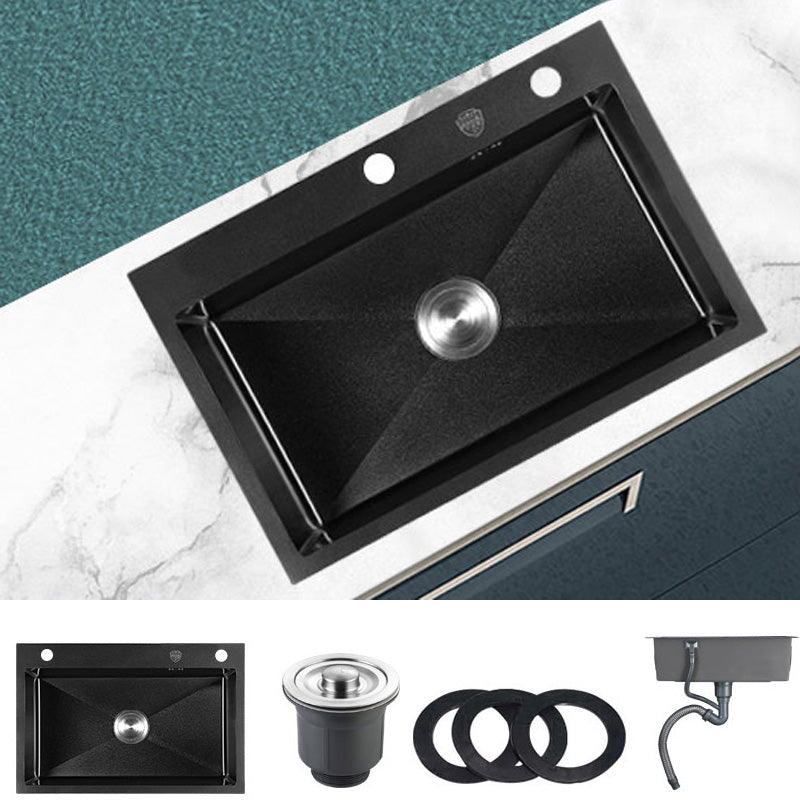 Stainless Steel Kitchen Sink Rectangle Shape Kitchen Sink with Center Drain Placement Sink Only None Clearhalo 'Home Improvement' 'home_improvement' 'home_improvement_kitchen_sinks' 'Kitchen Remodel & Kitchen Fixtures' 'Kitchen Sinks & Faucet Components' 'Kitchen Sinks' 'kitchen_sinks' 6577511