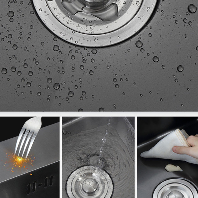 Stainless Steel Kitchen Sink Rectangle Shape Kitchen Sink with Center Drain Placement Clearhalo 'Home Improvement' 'home_improvement' 'home_improvement_kitchen_sinks' 'Kitchen Remodel & Kitchen Fixtures' 'Kitchen Sinks & Faucet Components' 'Kitchen Sinks' 'kitchen_sinks' 6577525