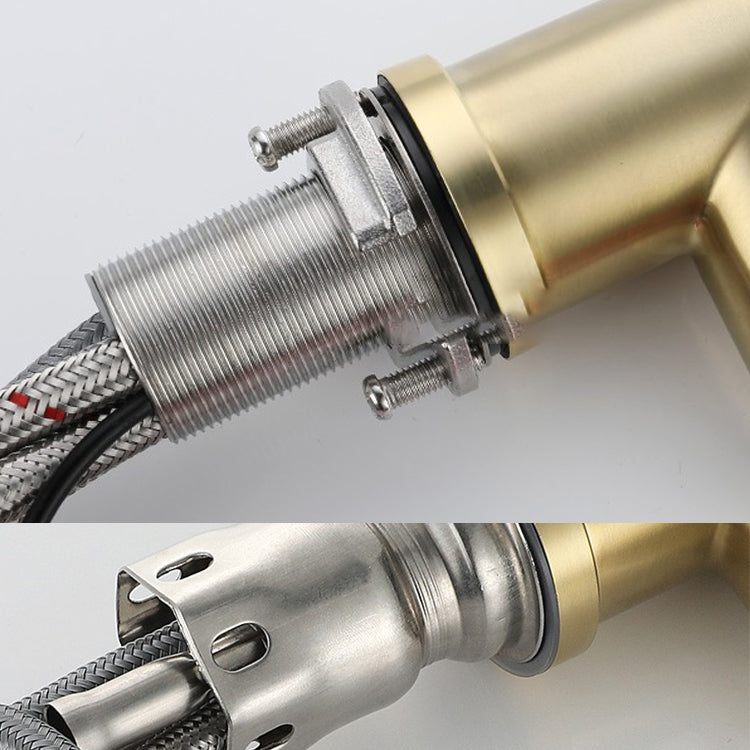 Pull Down Sprayer Bar Kitchen 1-Hole Kitchen Faucet with Supply Lines Clearhalo 'Home Improvement' 'home_improvement' 'home_improvement_kitchen_faucets' 'Kitchen Faucets' 'Kitchen Remodel & Kitchen Fixtures' 'Kitchen Sinks & Faucet Components' 'kitchen_faucets' 6577541