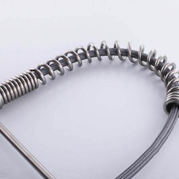 Contemporary Kitchen Faucet Pull down Sprayer Standard Bar Faucet in Silver Clearhalo 'Home Improvement' 'home_improvement' 'home_improvement_kitchen_faucets' 'Kitchen Faucets' 'Kitchen Remodel & Kitchen Fixtures' 'Kitchen Sinks & Faucet Components' 'kitchen_faucets' 6577554