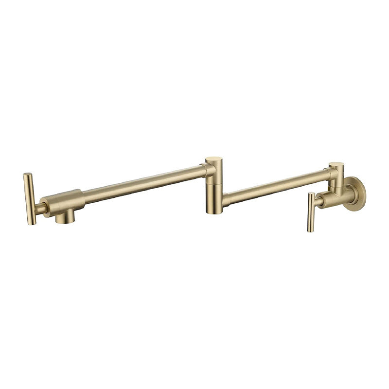 Contemporary Pot Filler 1-Handle No Sensor Pot Filler in Silver Gold Clearhalo 'Home Improvement' 'home_improvement' 'home_improvement_kitchen_faucets' 'Kitchen Faucets' 'Kitchen Remodel & Kitchen Fixtures' 'Kitchen Sinks & Faucet Components' 'kitchen_faucets' 6577560