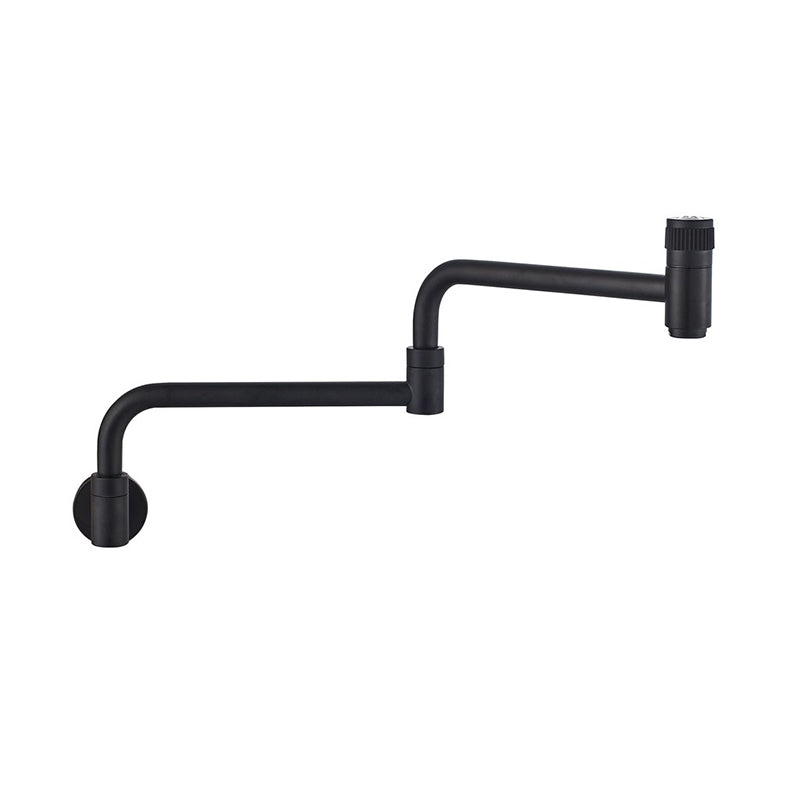 Contemporary Pot Filler 1-Handle No Sensor Pot Filler in Silver Black Clearhalo 'Home Improvement' 'home_improvement' 'home_improvement_kitchen_faucets' 'Kitchen Faucets' 'Kitchen Remodel & Kitchen Fixtures' 'Kitchen Sinks & Faucet Components' 'kitchen_faucets' 6577562