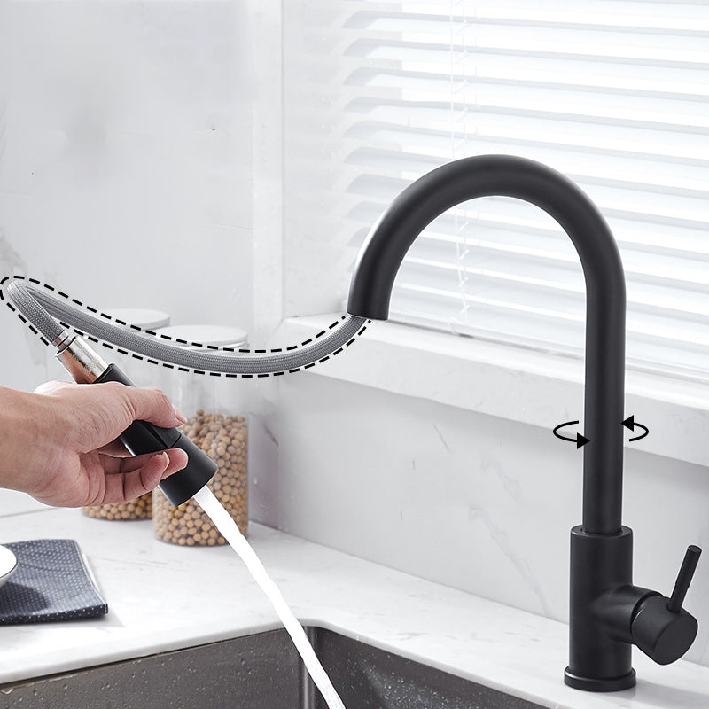 Pull Down Sprayer Kitchen Faucet 1-Handle Touch Bar Faucet with Supply Lines Clearhalo 'Home Improvement' 'home_improvement' 'home_improvement_kitchen_faucets' 'Kitchen Faucets' 'Kitchen Remodel & Kitchen Fixtures' 'Kitchen Sinks & Faucet Components' 'kitchen_faucets' 6577591
