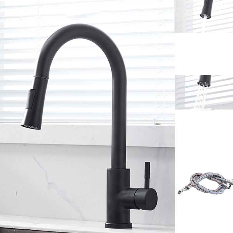 Pull Down Sprayer Kitchen Faucet 1-Handle Touch Bar Faucet with Supply Lines Gold Touchless Clearhalo 'Home Improvement' 'home_improvement' 'home_improvement_kitchen_faucets' 'Kitchen Faucets' 'Kitchen Remodel & Kitchen Fixtures' 'Kitchen Sinks & Faucet Components' 'kitchen_faucets' 6577596