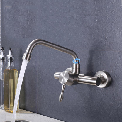 Contemporary 2 Hole Pot Filler No Sensor Single Level Pot Filler in Silver Silver Clearhalo 'Home Improvement' 'home_improvement' 'home_improvement_kitchen_faucets' 'Kitchen Faucets' 'Kitchen Remodel & Kitchen Fixtures' 'Kitchen Sinks & Faucet Components' 'kitchen_faucets' 6577603
