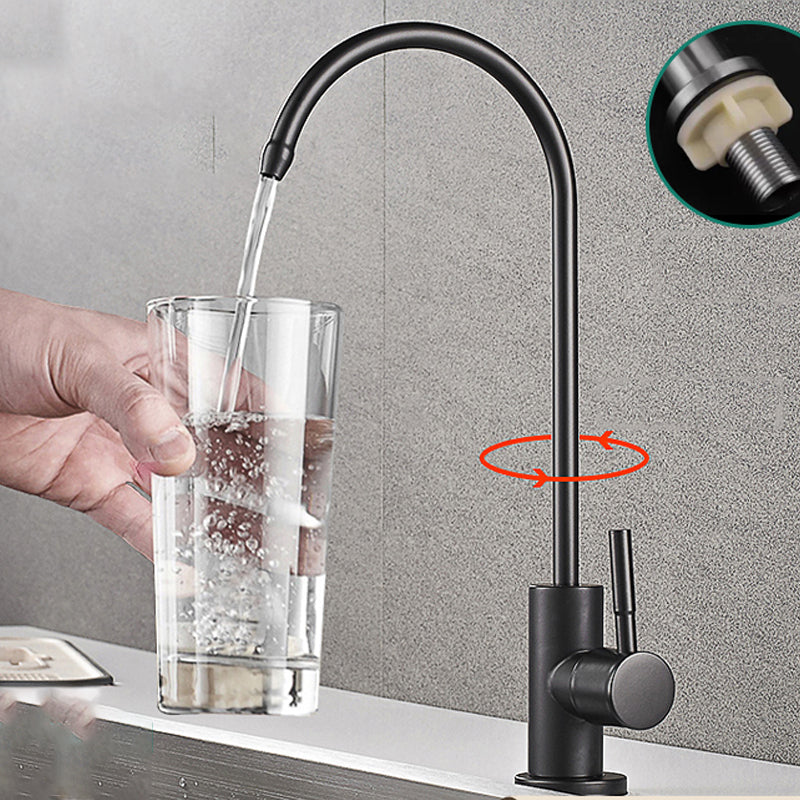 Modern 1-Handle Bar Faucet Standard Kitchen Faucet in Silver Clearhalo 'Home Improvement' 'home_improvement' 'home_improvement_kitchen_faucets' 'Kitchen Faucets' 'Kitchen Remodel & Kitchen Fixtures' 'Kitchen Sinks & Faucet Components' 'kitchen_faucets' 6577611