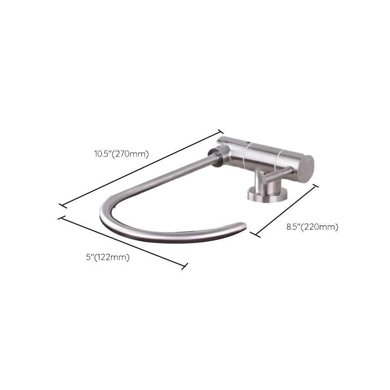 Modern 1-Handle Bar Faucet Standard Kitchen Faucet in Silver Clearhalo 'Home Improvement' 'home_improvement' 'home_improvement_kitchen_faucets' 'Kitchen Faucets' 'Kitchen Remodel & Kitchen Fixtures' 'Kitchen Sinks & Faucet Components' 'kitchen_faucets' 6577631