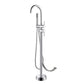 Modern Style Freestanding Bathtub Faucet Brass Floor Mounted Freestanding Faucet Silver Wall Fixed Clearhalo 'Bathroom Remodel & Bathroom Fixtures' 'Bathtub Faucets' 'bathtub_faucets' 'Home Improvement' 'home_improvement' 'home_improvement_bathtub_faucets' 6577653