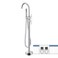 Modern Style Freestanding Bathtub Faucet Brass Floor Mounted Freestanding Faucet Silver Ground Fixed Clearhalo 'Bathroom Remodel & Bathroom Fixtures' 'Bathtub Faucets' 'bathtub_faucets' 'Home Improvement' 'home_improvement' 'home_improvement_bathtub_faucets' 6577654