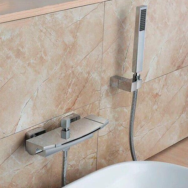 Modern Bathroom Tub Spout Wall Mounted Fixed Waterfall Faucet Clearhalo 'Bathroom Remodel & Bathroom Fixtures' 'Bathtub Faucets' 'bathtub_faucets' 'Home Improvement' 'home_improvement' 'home_improvement_bathtub_faucets' 6577675