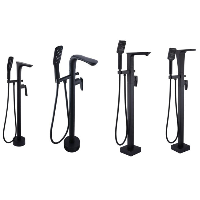 Floor Mounted Copper Bathtub Faucet Single Handle Freestanding Tub Filler Trim Clearhalo 'Bathroom Remodel & Bathroom Fixtures' 'Bathtub Faucets' 'bathtub_faucets' 'Home Improvement' 'home_improvement' 'home_improvement_bathtub_faucets' 6577722