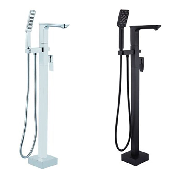 Floor Mounted Copper Bathtub Faucet Single Handle Freestanding Tub Filler Trim Clearhalo 'Bathroom Remodel & Bathroom Fixtures' 'Bathtub Faucets' 'bathtub_faucets' 'Home Improvement' 'home_improvement' 'home_improvement_bathtub_faucets' 6577731