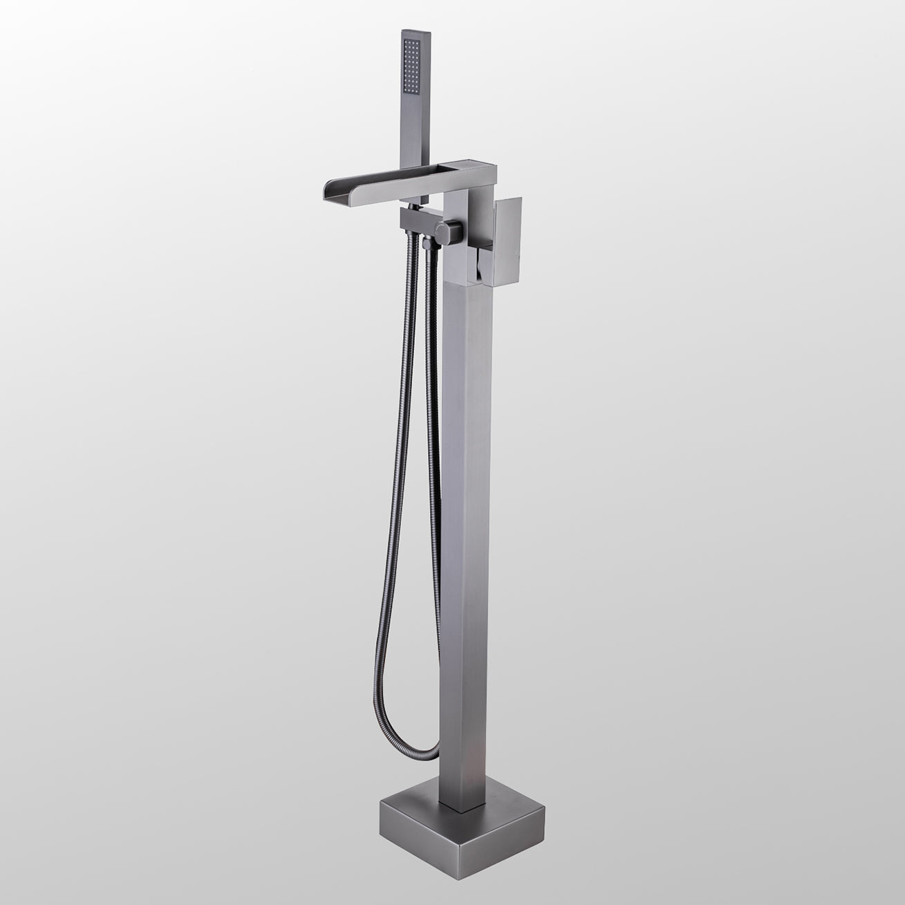 Floor Mounted Metal Freestanding Tub Filler Waterfall Freestanding Bathtub Faucet Clearhalo 'Bathroom Remodel & Bathroom Fixtures' 'Bathtub Faucets' 'bathtub_faucets' 'Home Improvement' 'home_improvement' 'home_improvement_bathtub_faucets' 6577780