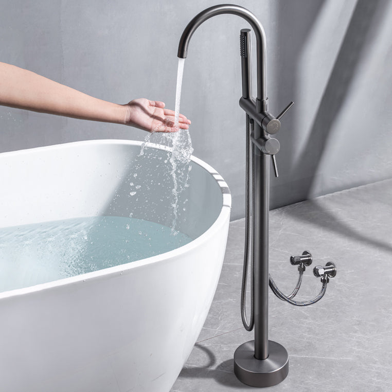 Floor Mounted Copper Freestanding Tub Filler Freestanding Rotatable Tub Filler Trim Clearhalo 'Bathroom Remodel & Bathroom Fixtures' 'Bathtub Faucets' 'bathtub_faucets' 'Home Improvement' 'home_improvement' 'home_improvement_bathtub_faucets' 6577784