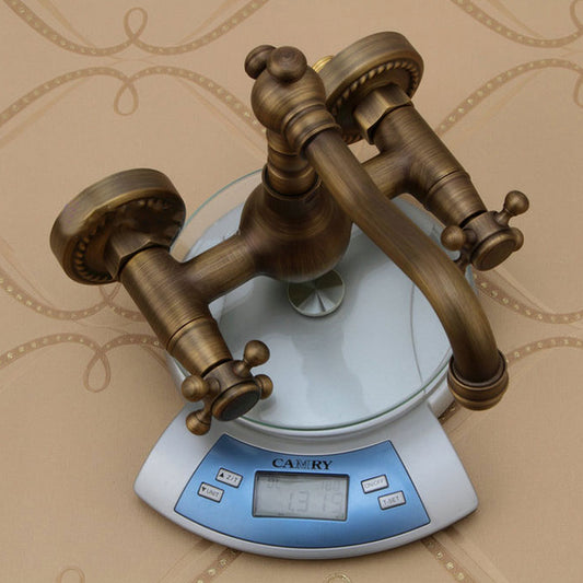 Traditional Wall Mounted Copper Claw Foot Tub Faucet Trim Low Arc Claw Foot Tub Faucet Clearhalo 'Bathroom Remodel & Bathroom Fixtures' 'Bathtub Faucets' 'bathtub_faucets' 'Home Improvement' 'home_improvement' 'home_improvement_bathtub_faucets' 6577882