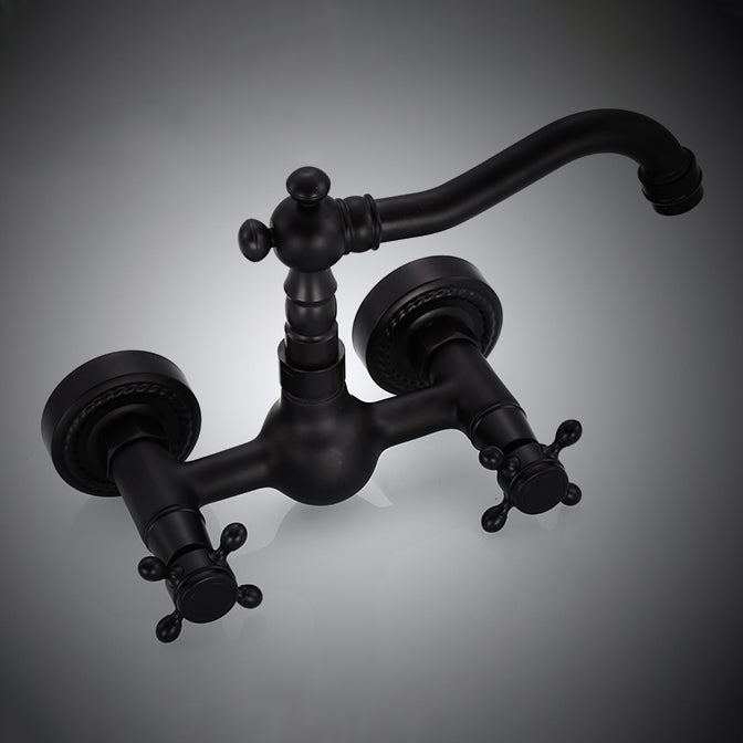 Traditional Wall Mounted Metal Tub Filler Low Arc Waterfall Bathroom Faucet Clearhalo 'Bathroom Remodel & Bathroom Fixtures' 'Bathtub Faucets' 'bathtub_faucets' 'Home Improvement' 'home_improvement' 'home_improvement_bathtub_faucets' 6577927