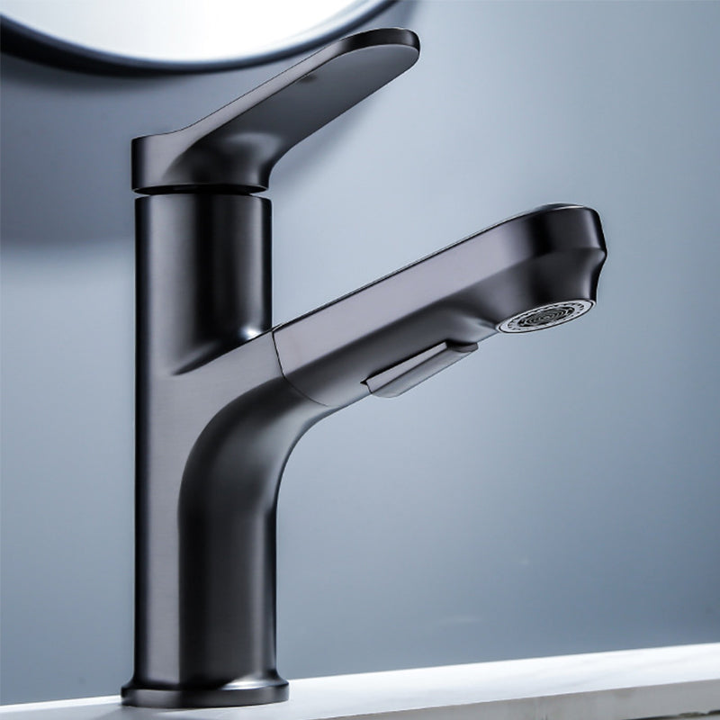 Vessel Sink Faucet Modern Pull-out Bathroom Faucet with One Lever Handle Clearhalo 'Bathroom Remodel & Bathroom Fixtures' 'Bathroom Sink Faucets' 'Bathroom Sinks & Faucet Components' 'bathroom_sink_faucets' 'Home Improvement' 'home_improvement' 'home_improvement_bathroom_sink_faucets' 6578028