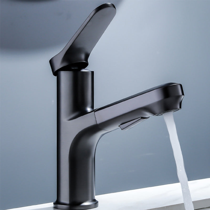 Vessel Sink Faucet Modern Pull-out Bathroom Faucet with One Lever Handle Clearhalo 'Bathroom Remodel & Bathroom Fixtures' 'Bathroom Sink Faucets' 'Bathroom Sinks & Faucet Components' 'bathroom_sink_faucets' 'Home Improvement' 'home_improvement' 'home_improvement_bathroom_sink_faucets' 6578035