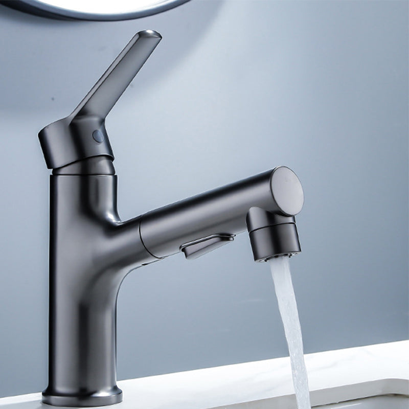 Vessel Sink Faucet Modern Pull-out Bathroom Faucet with One Lever Handle Clearhalo 'Bathroom Remodel & Bathroom Fixtures' 'Bathroom Sink Faucets' 'Bathroom Sinks & Faucet Components' 'bathroom_sink_faucets' 'Home Improvement' 'home_improvement' 'home_improvement_bathroom_sink_faucets' 6578037
