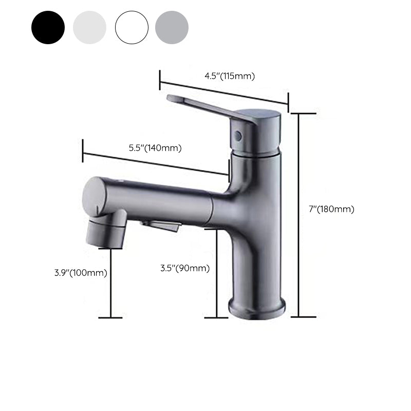 Vessel Sink Faucet Modern Pull-out Bathroom Faucet with One Lever Handle Clearhalo 'Bathroom Remodel & Bathroom Fixtures' 'Bathroom Sink Faucets' 'Bathroom Sinks & Faucet Components' 'bathroom_sink_faucets' 'Home Improvement' 'home_improvement' 'home_improvement_bathroom_sink_faucets' 6578038