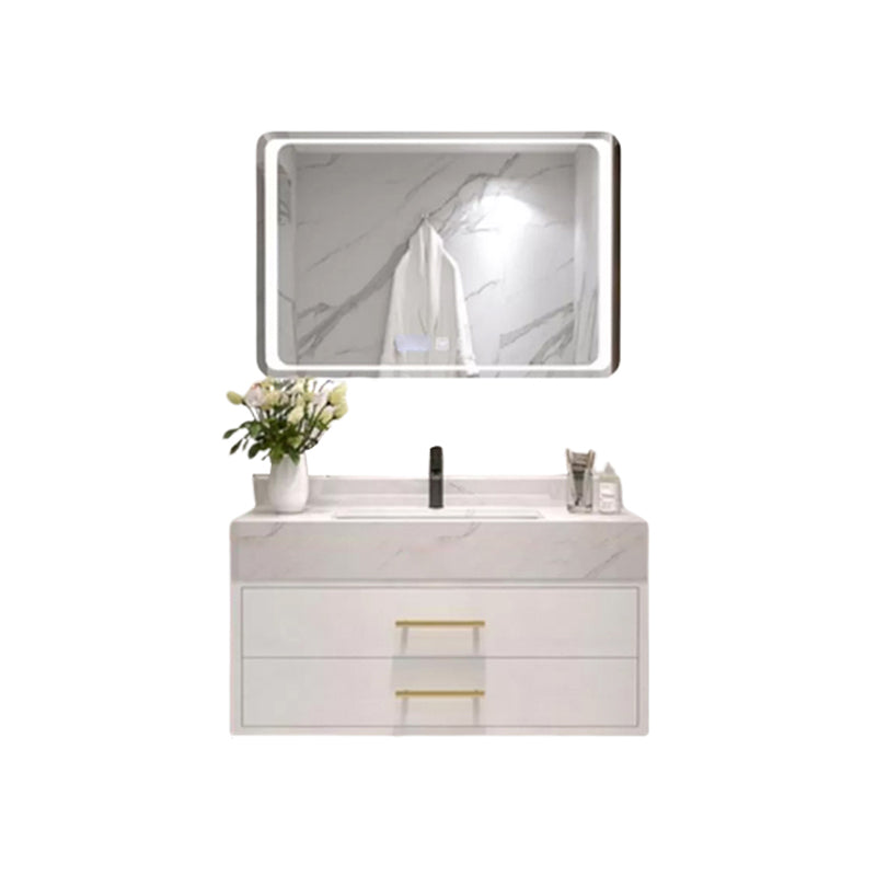 Bathroom Vanity Set Single-Sink Wall-Mounted Mirror Included Drawers Bathroom Vanity Clearhalo 'Bathroom Remodel & Bathroom Fixtures' 'Bathroom Vanities' 'bathroom_vanities' 'Home Improvement' 'home_improvement' 'home_improvement_bathroom_vanities' 6578095