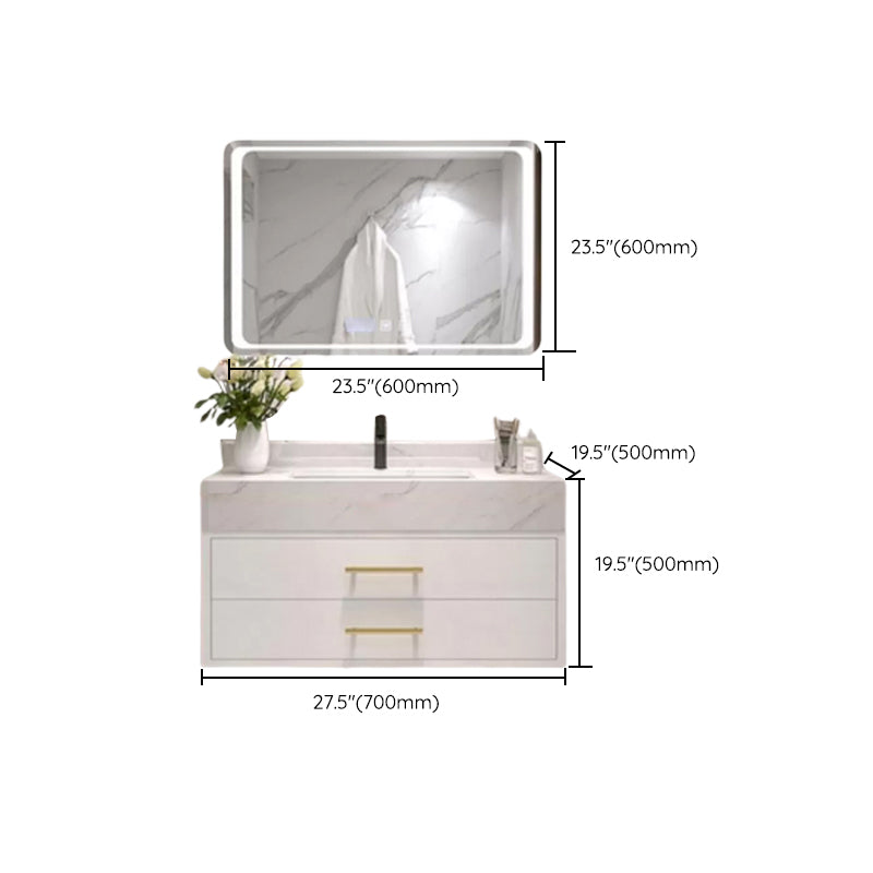 Bathroom Vanity Set Single-Sink Wall-Mounted Mirror Included Drawers Bathroom Vanity Clearhalo 'Bathroom Remodel & Bathroom Fixtures' 'Bathroom Vanities' 'bathroom_vanities' 'Home Improvement' 'home_improvement' 'home_improvement_bathroom_vanities' 6578101