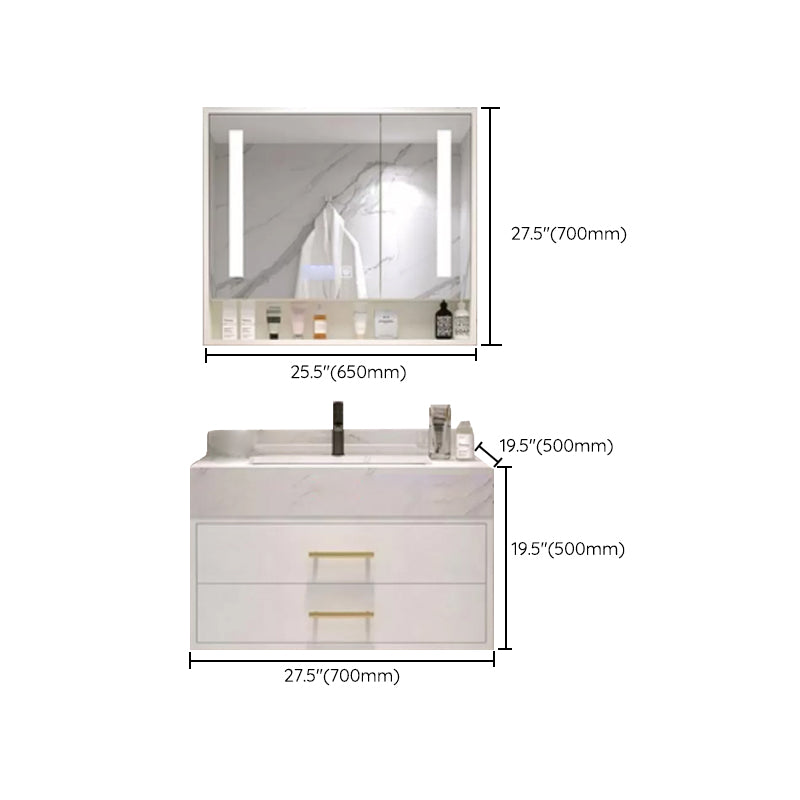 Bathroom Vanity Set Single-Sink Wall-Mounted Mirror Included Drawers Bathroom Vanity Clearhalo 'Bathroom Remodel & Bathroom Fixtures' 'Bathroom Vanities' 'bathroom_vanities' 'Home Improvement' 'home_improvement' 'home_improvement_bathroom_vanities' 6578113