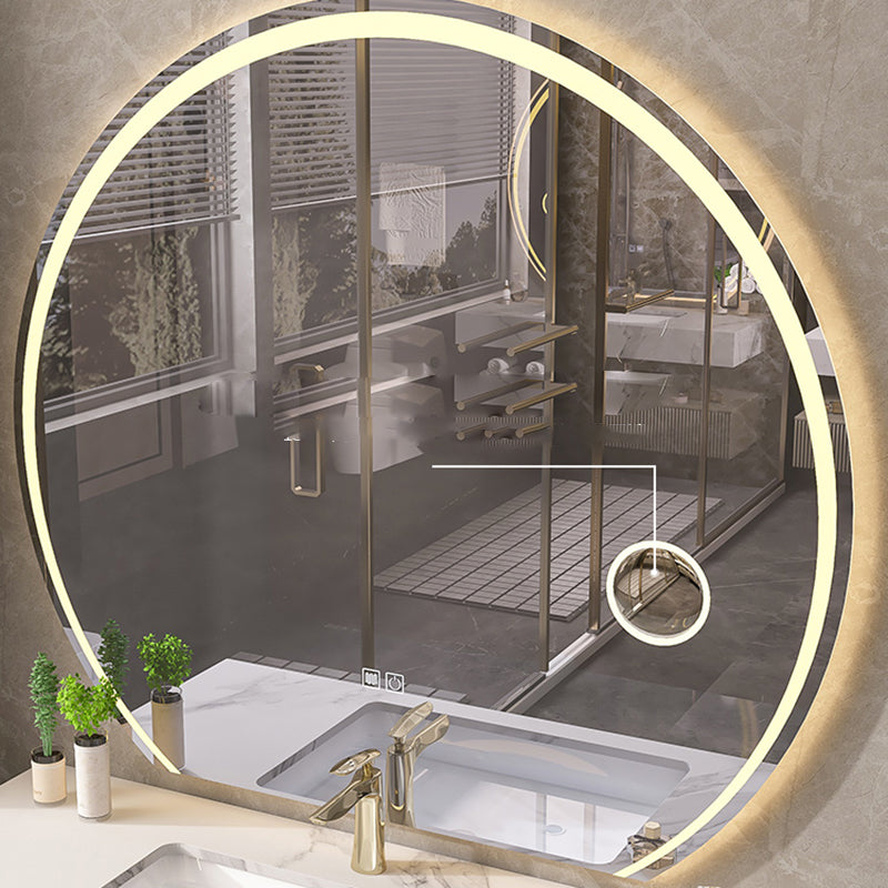 Bathroom Vanity Set Round LED Mirror Rectangular Sink Sink Vanity Clearhalo 'Bathroom Remodel & Bathroom Fixtures' 'Bathroom Vanities' 'bathroom_vanities' 'Home Improvement' 'home_improvement' 'home_improvement_bathroom_vanities' 6578129