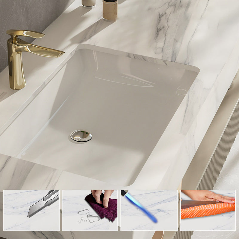 Bathroom Vanity Set Round LED Mirror Rectangular Sink Sink Vanity Clearhalo 'Bathroom Remodel & Bathroom Fixtures' 'Bathroom Vanities' 'bathroom_vanities' 'Home Improvement' 'home_improvement' 'home_improvement_bathroom_vanities' 6578136