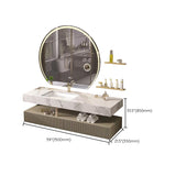 Bathroom Vanity Set Round LED Mirror Rectangular Sink Sink Vanity Clearhalo 'Bathroom Remodel & Bathroom Fixtures' 'Bathroom Vanities' 'bathroom_vanities' 'Home Improvement' 'home_improvement' 'home_improvement_bathroom_vanities' 6578148