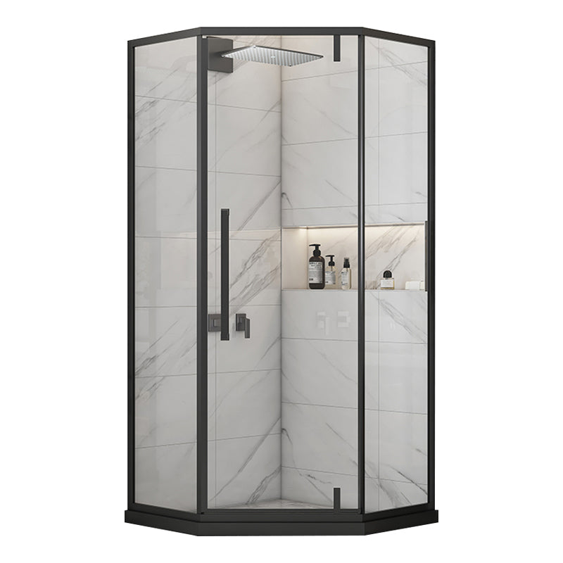 Shower Enclosure Semi-Frameless Single Sliding Neo-Angle Shower Stall Clearhalo 'Bathroom Remodel & Bathroom Fixtures' 'Home Improvement' 'home_improvement' 'home_improvement_shower_stalls_enclosures' 'Shower Stalls & Enclosures' 'shower_stalls_enclosures' 'Showers & Bathtubs' 6578241