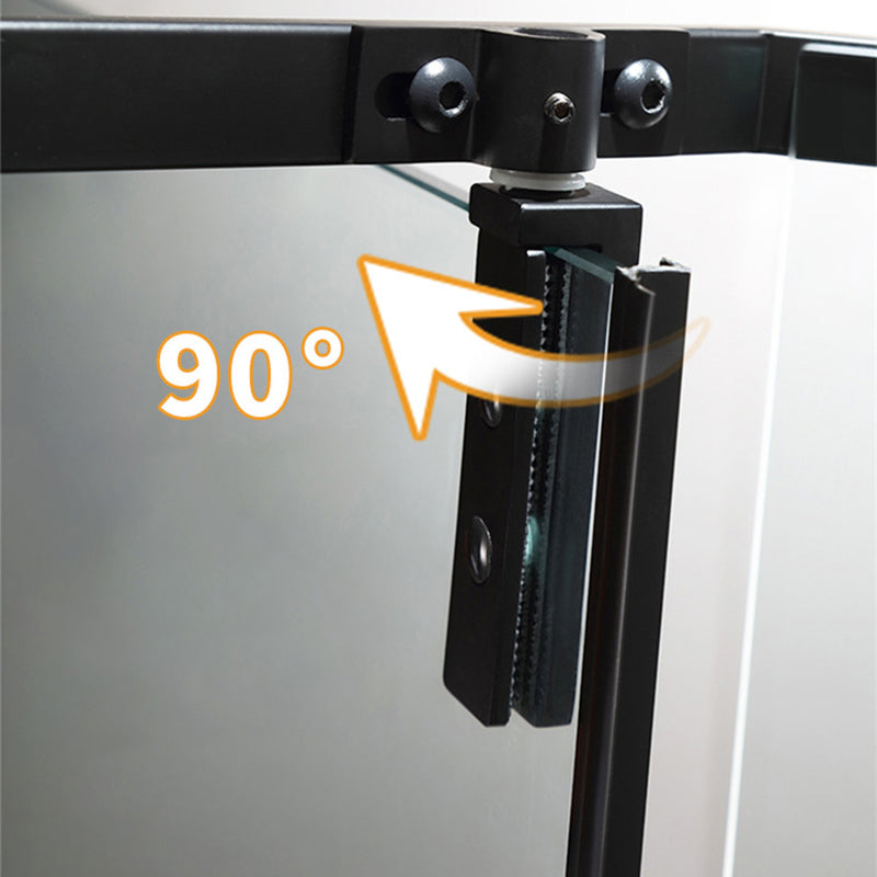 Shower Enclosure Semi-Frameless Single Sliding Neo-Angle Shower Stall Clearhalo 'Bathroom Remodel & Bathroom Fixtures' 'Home Improvement' 'home_improvement' 'home_improvement_shower_stalls_enclosures' 'Shower Stalls & Enclosures' 'shower_stalls_enclosures' 'Showers & Bathtubs' 6578246