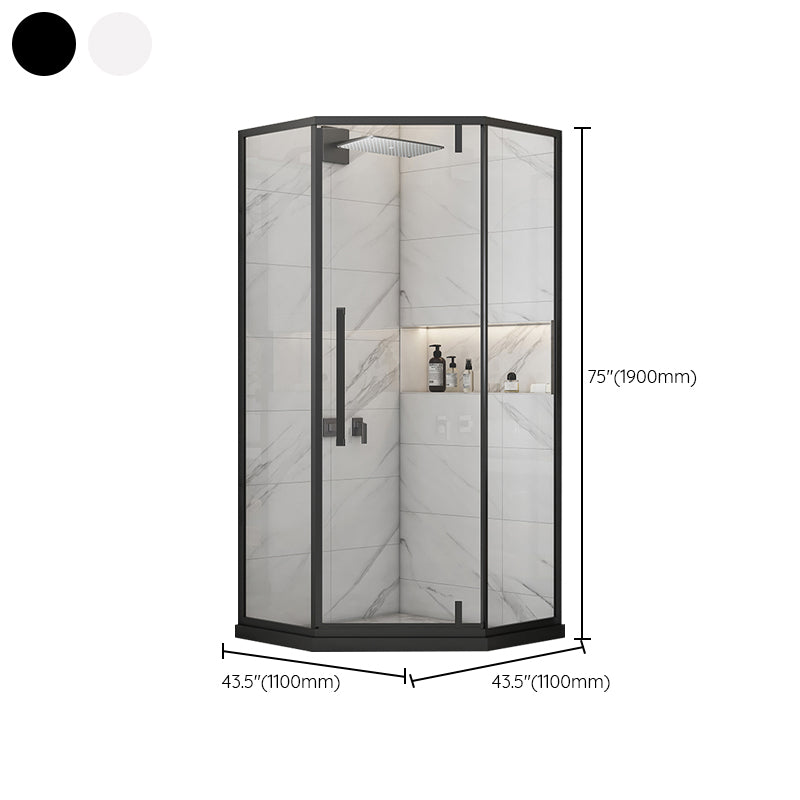 Shower Enclosure Semi-Frameless Single Sliding Neo-Angle Shower Stall Clearhalo 'Bathroom Remodel & Bathroom Fixtures' 'Home Improvement' 'home_improvement' 'home_improvement_shower_stalls_enclosures' 'Shower Stalls & Enclosures' 'shower_stalls_enclosures' 'Showers & Bathtubs' 6578254