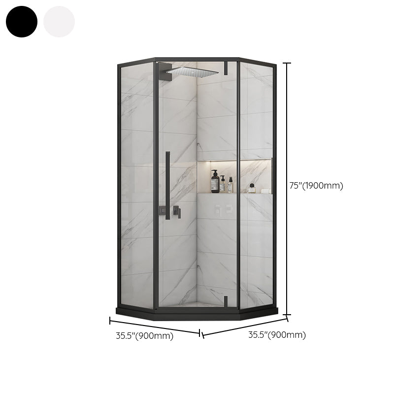 Shower Enclosure Semi-Frameless Single Sliding Neo-Angle Shower Stall Clearhalo 'Bathroom Remodel & Bathroom Fixtures' 'Home Improvement' 'home_improvement' 'home_improvement_shower_stalls_enclosures' 'Shower Stalls & Enclosures' 'shower_stalls_enclosures' 'Showers & Bathtubs' 6578255